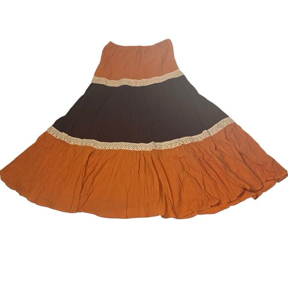 DOL.Design Y2K Maxi Skirt NWT Boho Tiered Crochet Lace Fall Festival Cottagecore - Picture 10 of 10